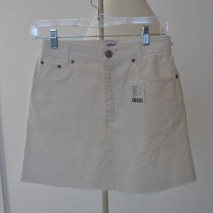 BDG White Denim Mini Skirt